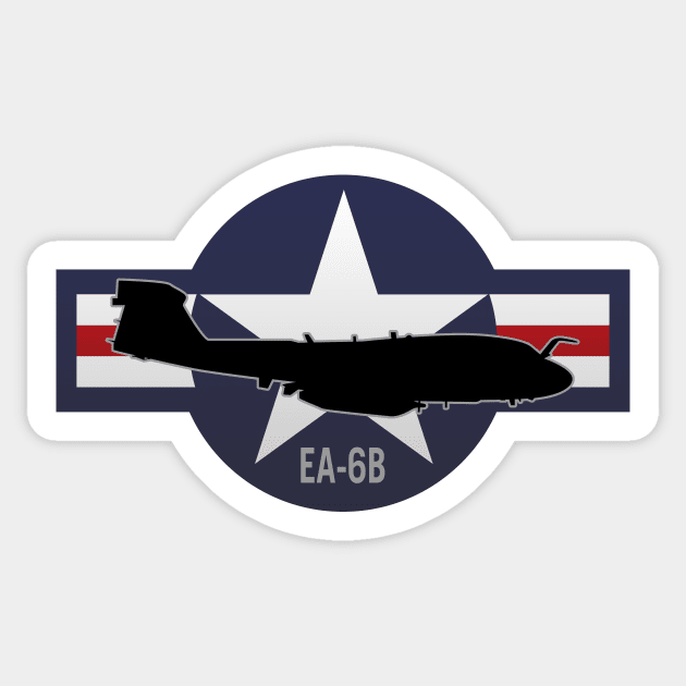 EA-6B Prowler Military Airplane Sticker by hobrath